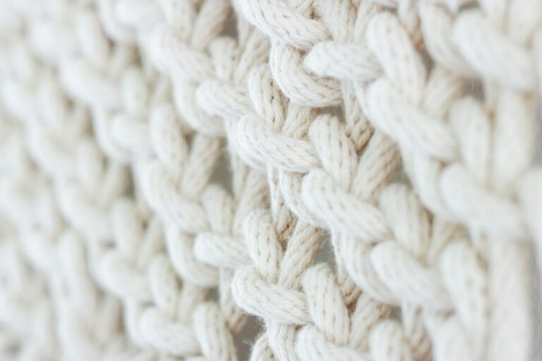 Warm neutral crochet textile and stitches